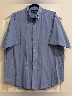 Ralph Lauren men’s button down short sleeve shirt. Size L